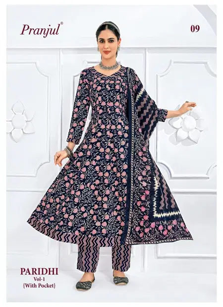 Paridhi Vol 1 By Pranjul Readymade Cotton Printed Anarkali Kurti With Pant And Dupatta Wholesale In India